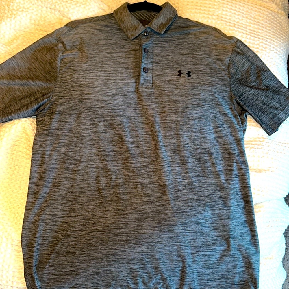 Men Medium Under Armour Loose-Fit Heatgear Golf Shirt